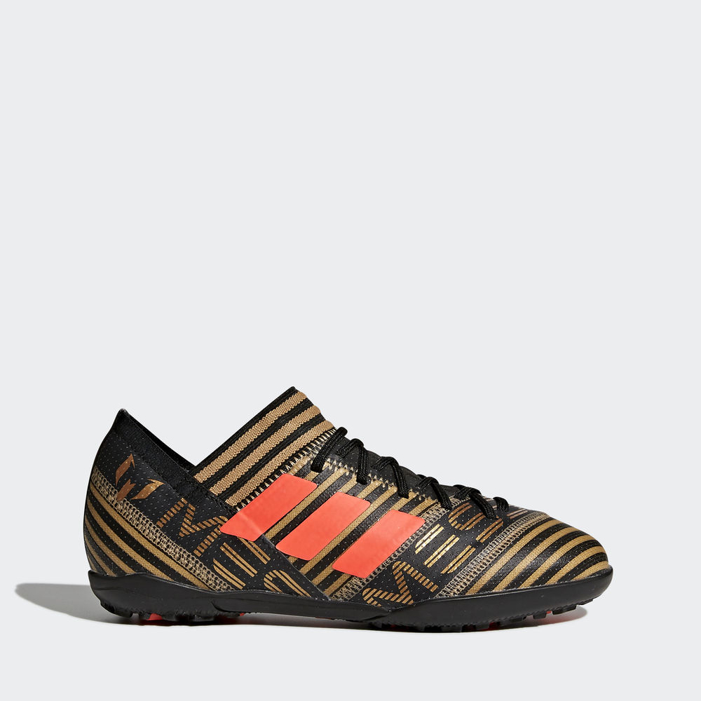 Adidas Nemeziz Messi Tango 17.3 Turf - ποδοσφαιρικα παπουτσια για αγορια - Μαυρα/Κοκκινα/Χρυσο Χρωμα